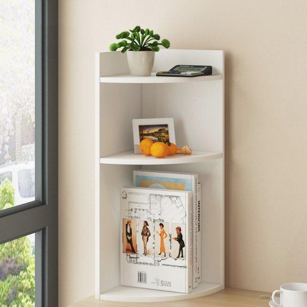 转角书架桌面置物架床上三角柜北欧宿舍小书柜床角扇形墙角收纳架,收纳整理,书桌收纳置物架,淘宝优惠券,粉丝福利购,淘宝优惠卷