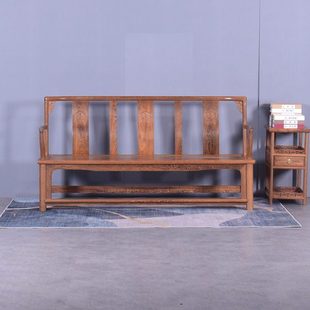 红木家具鸡翅木沙发椅实木客厅长椅三人中式双人位简约小户型原木