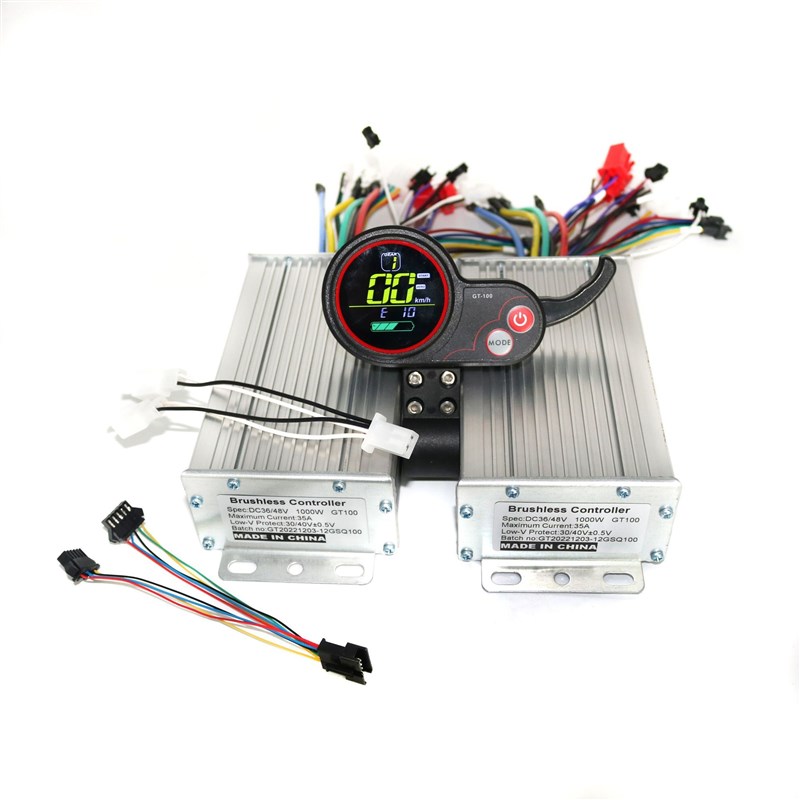 双驱动12管36/48/52/60V1000W 35A无刷直流正弦波控制器GT100一套