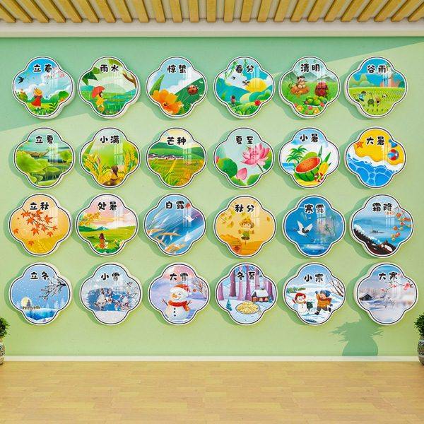 24二十四节气墙面装饰画文化书法环创教室布置幼儿园开学场景布置,家居饰品,文化墙贴,淘宝优惠券,粉丝福利购,淘宝优惠卷