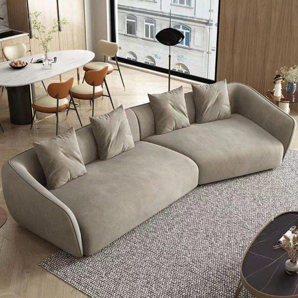 意极简科技布绒布小户型弧形客厅沙发北欧异形布艺直排贵妃组合,住宅家具,布艺沙发,淘宝优惠券,粉丝福利购,淘宝优惠卷