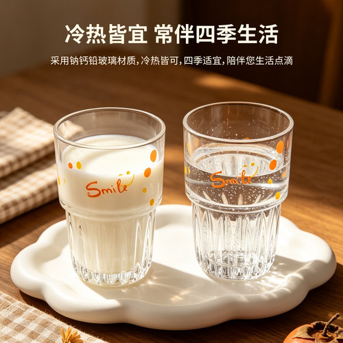 丕格波点印花玻璃杯咖啡杯