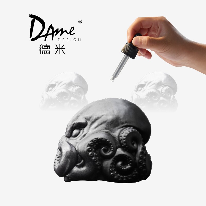 DAME德米八方纳财汽车摆件办公室桌面创意手工章鱼中控台香水装饰