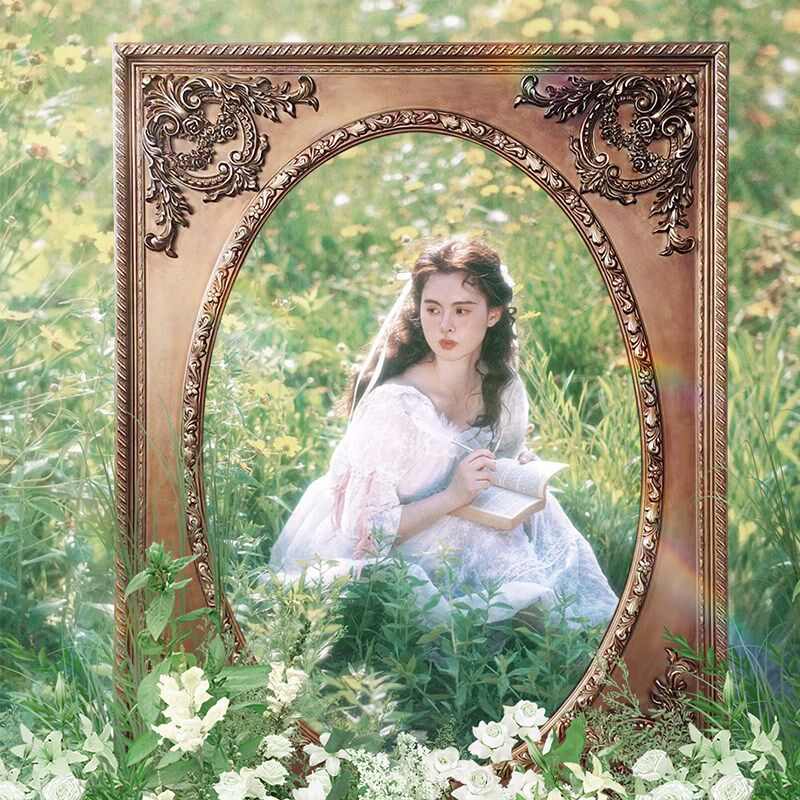 欧式复古西西摄影油画框相片框油画感少女拍照写真场景布置大相框