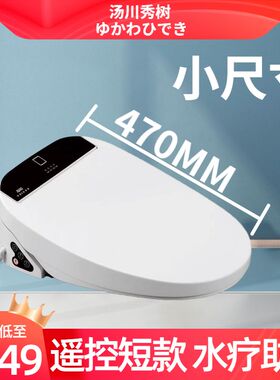 汤川秀树智能马桶盖遥控短小款中款长款烘干小尺寸加热全自动家用