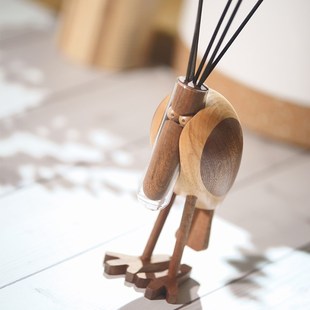 几人设计大鸟实木精油香薰摆件室内扩香木天然香氛创意家居用品