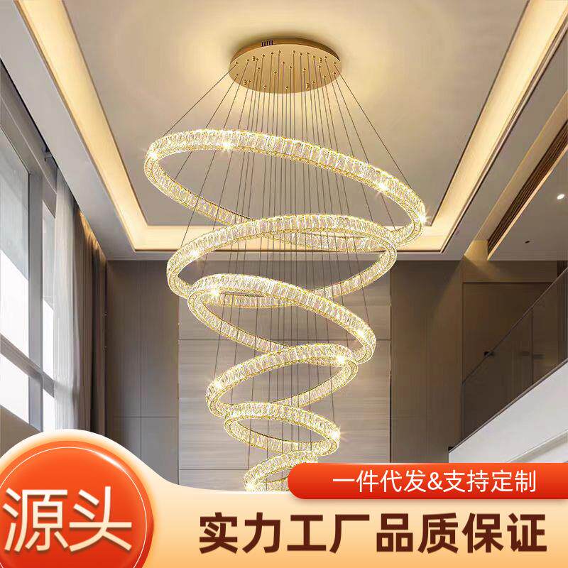 复式楼大吊灯别墅中空客厅主灯挑高loft公寓吊灯楼梯间挑空大吊灯