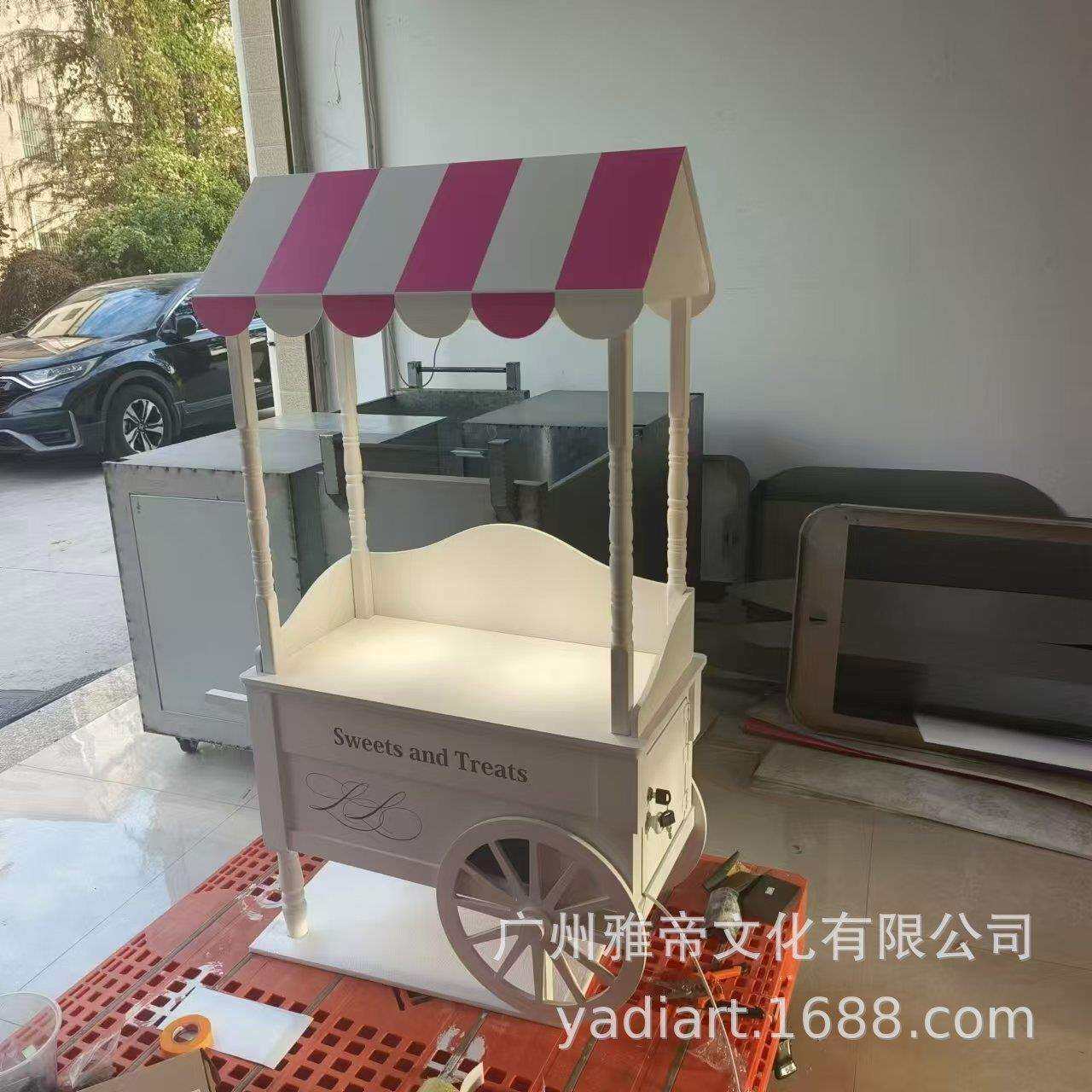 迷你售货车 甜品车 甜品台 商场美陈花车婚礼道具车