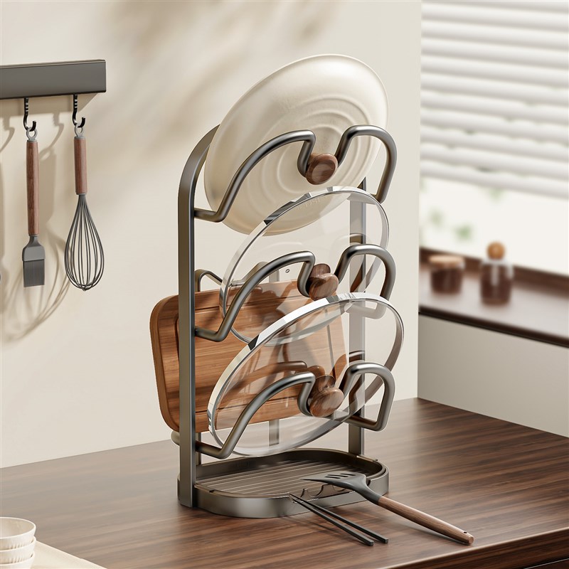 台面锅盖架子厨房多功能置物架z免打孔多层放置器砧菜板收纳神器