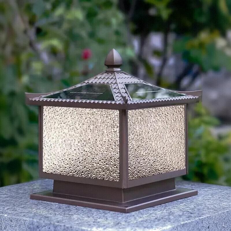 太阳能钻石柱头灯围墙户外防水大门F柱子灯室外庭院灯新中式别墅