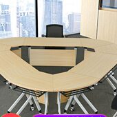 组合拼接会议桌智慧教室课桌培训桌折叠桌长条桌办公桌学生课桌椅