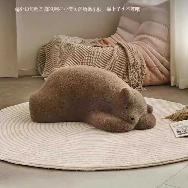 网红趴趴熊休闲懒人沙发单人儿童动物座椅酣睡北极熊靠枕阳台卧室