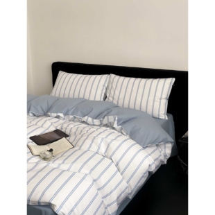 轻奢北欧全棉高支四件套纯棉学生宿舍三件套床单床笠被套床上用品