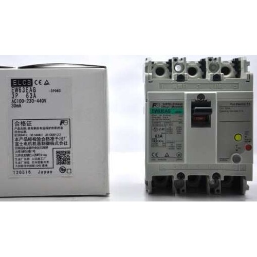 富士漏电断路器EW100EAG 3P 100A 75A 50A 30MA  100MA漏电断路器