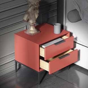 意式极简床头柜烤漆现代简约床边柜实木卧室收纳轻奢风格整体柜