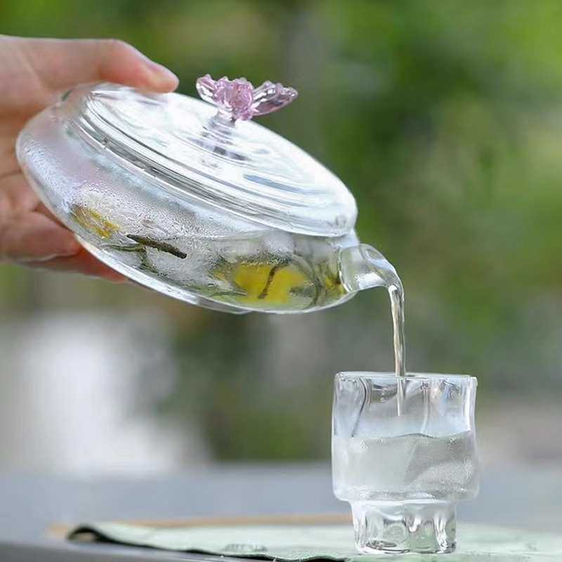 玻璃冷萃茶壶围炉冰茶冷泡壶耐热绿茶壶女士花茶壶夏季冰茶泡茶碗