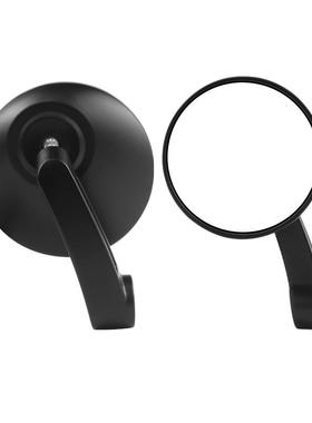 摩托车电动车改装大合金铝黑色车镜圆形把后51930视镜手把镜反光