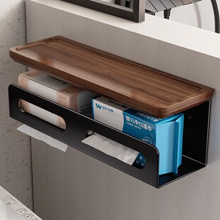 胡桃木卫生间厕纸盒厕q所洗手间双纸巾湿巾擦手抽卷纸置物架壁挂