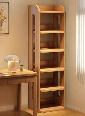 实木转角书纳架户落地置物架松木窄缝厅柜儿童72577收柜客书柜多