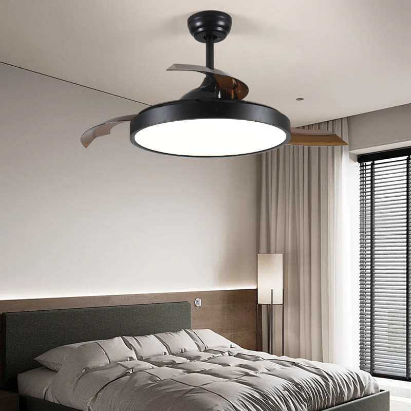 全光谱隐形风扇灯餐厅家用带电扇一体客厅灯卧室大风力三防吊扇灯