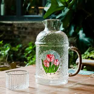 复古冷水壶玻璃壶热水壶耐高温可加热大容量煮茶养生泡茶冰箱家用