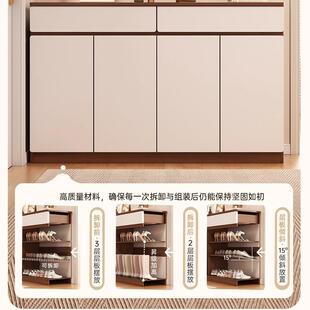 鞋柜家用门口原木收纳柜入室风内户鞋玄关柜一体靠82349墙储物柜
