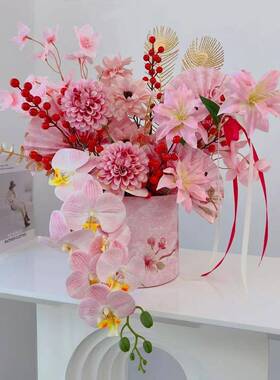 福新年春节红色年宵花发财乔迁之喜20241226桶入宅结果开婚业布置