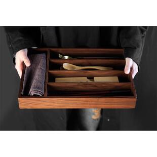 黑胡107桃刀盒叉纳盒家用收收纳架筷子放刀叉筷盒子西餐具