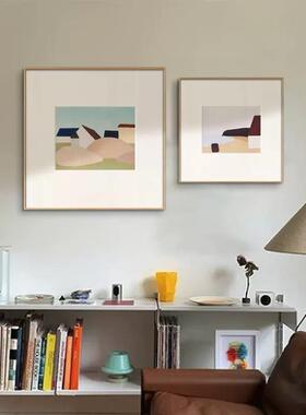 海边北欧风景艺术装al202403饰画众现简约挂画代正方形组壁合名宿