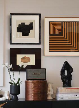 法式复古厅装饰沙QB202406发背景墙中客古风画美式抽象斗画柜组挂