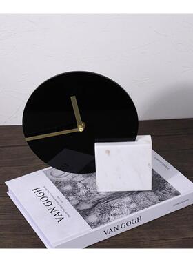 样板间书房书柜创意装饰书摆设桌摆VNF件床头柜时钟轻奢极简摆小