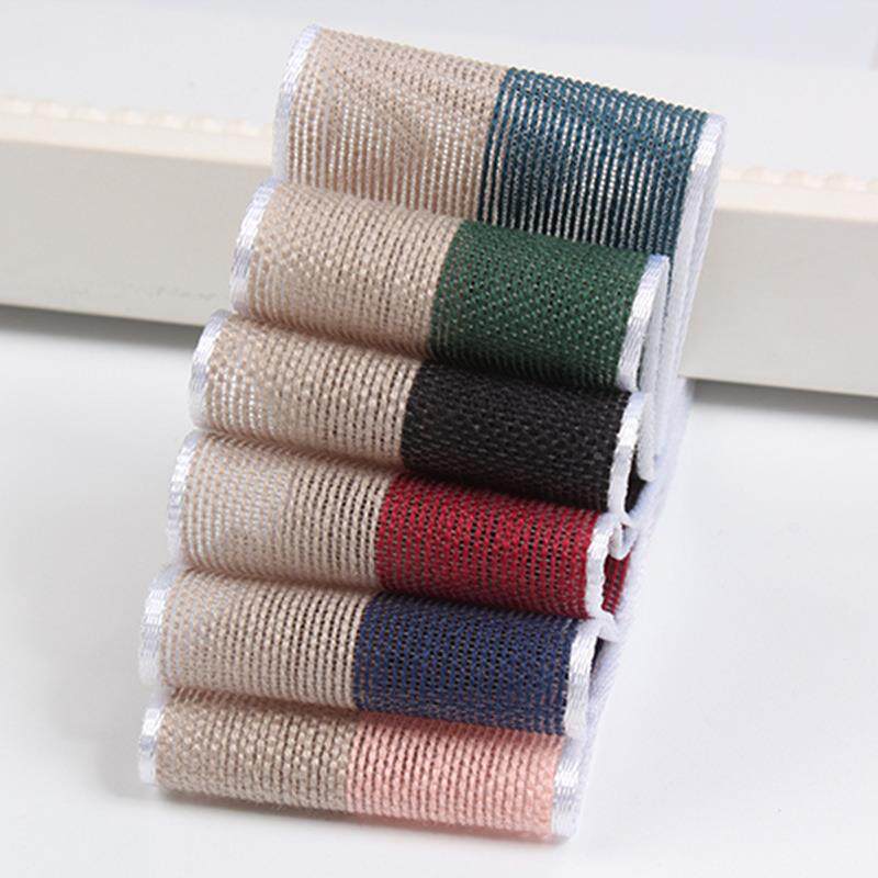 鼎信双色棉色带白边拼棉麻带JPN条纹棉丝带DIY手工饰品蝴蝶涤结辅