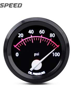 厂家直供汽车改装机油压力表12V通用步进电机白光油压表0~100 psi