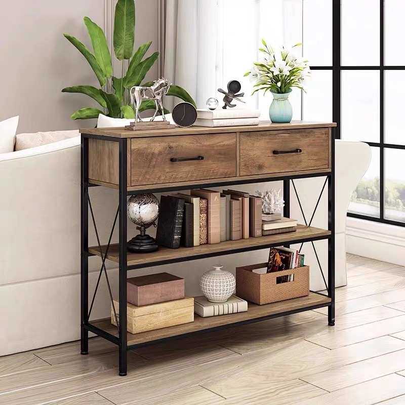 中古实木铁艺玄关桌餐边柜客厅玄关柜陈列置物架斗柜走廊长条案台