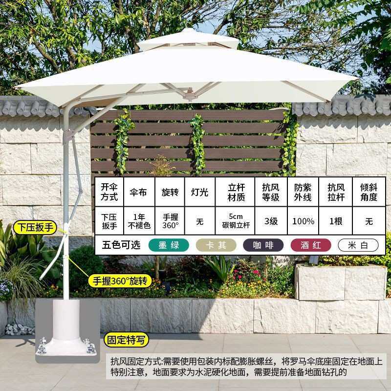 户外遮阳伞庭院伞露台阳台摆摊大太阳伞别墅花园室外灯条珠罗马伞