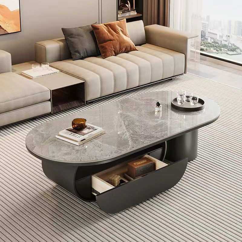 奶油风椭圆形岩板茶几简约客厅轻奢家用现代组合新款小户型电视柜,3C数码配件,USB灯,淘宝优惠券,粉丝福利购,淘宝优惠卷