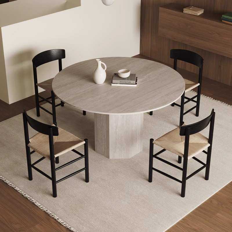 小圆桌洞石岩板餐桌家用小户型法式复古1米圆形桌子岩板圆桌进口,3C数码配件,USB灯,淘宝优惠券,粉丝福利购,淘宝优惠卷