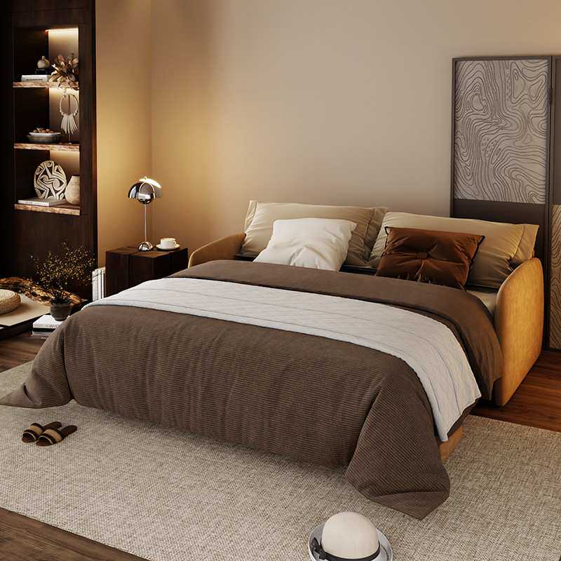 宫居高端折叠沙发床两用科技布双人多功能客厅小户型折叠床书房