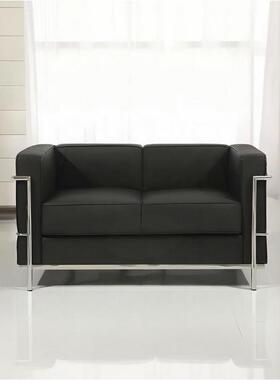 柯布西耶LC2黑色双人沙发服装店休息区摄影基地办公室接待小户型