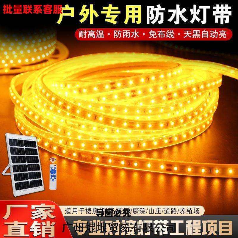 新款户外花园别墅装饰氛围灯带天黑自动亮防水LED太阳能直发厂家