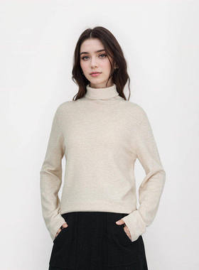 【甜甜粉丝专享】100绵羊毛针织衫堆堆领慵懒打底羊毛衫HN690