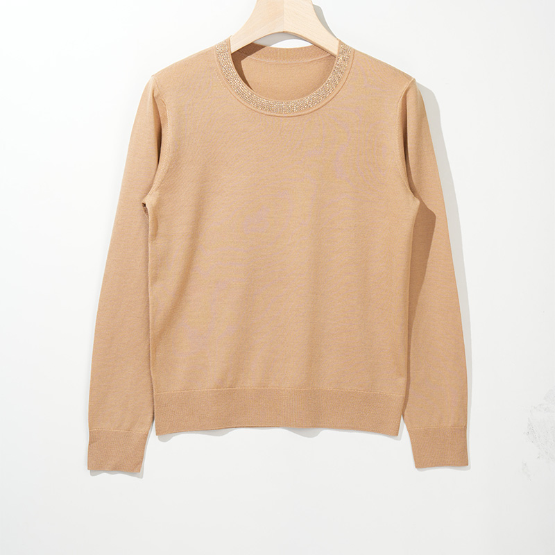 【甜甜粉丝专享】100%精纺可机洗羊毛衫圆领绵羊毛针织HN657-1