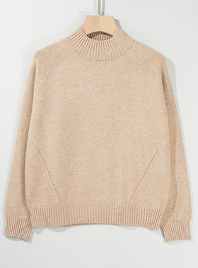 【一一专享】女士纯色新款马卡龙色半高领针织衫  1N1035