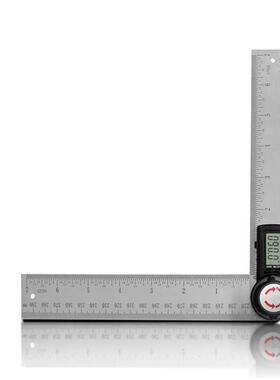 凡莜不锈钢二合一木数显度尺量YJR角角器工角尺倾角仪数显卡尺