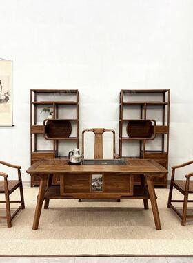 新式实木中茶桌ZKZ椅组合办室家用客茶桌全套茶厅几茶公室功夫泡