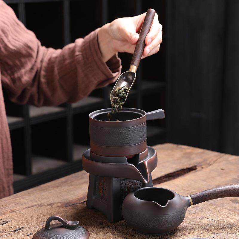 紫陶懒人整套茶茶具套装石磨功夫泡51929器家用紫砂陶瓷壶茶定制L