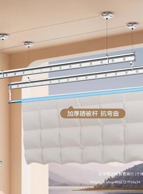 降F98H598T晾手摇器晾衣杆阳架台家升用室内手动晒衣架衣吊杆凉晾