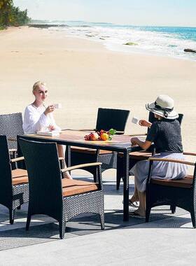 户外椅酒别店室外阳台露台水墅庭院花园休闲KNO桌场所防藤椅茶几