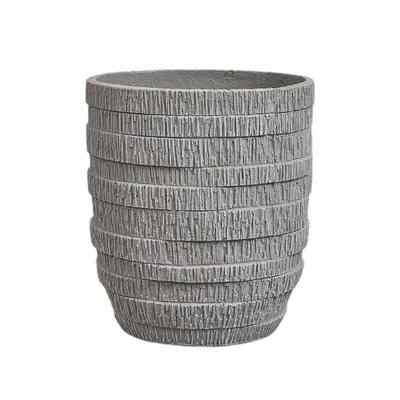 创意落地玻璃栽钢花盆现代简F99128约客厅室外种花内器仿树皮盆容