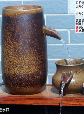 养号鱼滤切割过流水罐循环增氧净水陶流水缸古瓷QLN法养鱼小流水